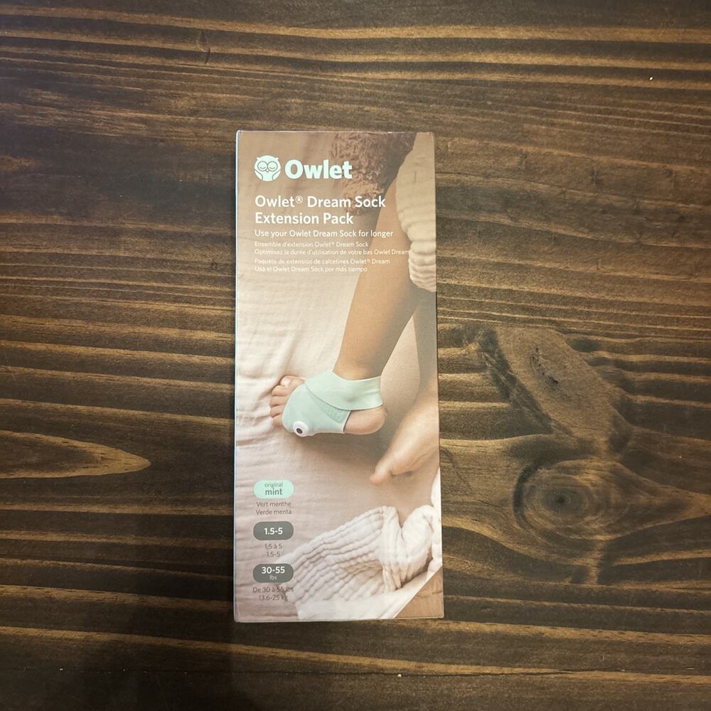 Owlet Extension Sock Fabric Socks for 18 months to 5 years Open Box New